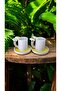 Handmade Daisy Design 2 Persons 4 Pieces Coffee Cup Set 110 Ml. - 3