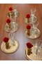 Gold Luxury 6-Piece Rose Bucket (Roses) Tea, Coffee, Cake Decorative Presentation Trays - 6