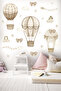 Coffee Pastel Tones Retro Balloons Clouds and Stars Kids Room Wall Sticker - 5