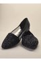 Melinta Women's Black Stone Mesh Ballerinas