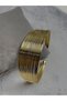 Steel Gold Adjustable Ajda Handcuff Bracelet - 2