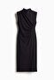 Draped turtleneck dress