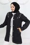 Pearl Detailed Denim Jacket Black 7807 - 4