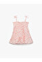 Cotton Bow Detailed Gimped Strap Floral Mini Dress