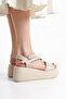 High Wedge Sole Cross Thin Single Flat Strip Open Top Buckle Summer Women's Sandals Shoes - 3