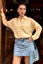 Yellow Gingham Long Sleeve Women's Shirt Mg2386 - 2