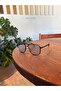 Nantes with Blue Glass Leopard Print Unisex Thin Double Bridge Sunglasses - 2