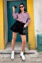 Burgundy Gingham Long Sleeve Women's Shirt Mg2386 - 3