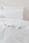 Ayda King Size Duvet Cover Set 100% Organic Cotton Woven Cream 240x220 Cm - 2