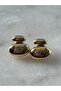 Curved Oval Earrings Gold Rek - 2