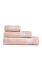 Venus 3-Piece Towel Set 100% Organic Cotton Stripe Bordered Powder