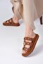 Daniela Tan Color Metal Buckle Women's Slippers - 5