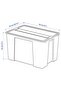 SAMLA Box with Lid - Transparent Storage, 79x57x43 cm, 130L | IKEA - 3