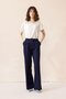 High Waist Wide Leg Palazzo Trousers Dark Blue 7577 - 2