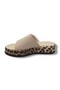 3006-25 Leather Leopard Single Band Anatomical Women's Slippers - 3
