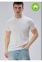 Men's Ecru 100% Cotton Crew Neck Short Sleeve Knitwear Sweater Trist-7106