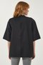 Back Zipper Detailed Knitted Scuba T-Shirt Black Lkj0005 - 4