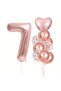 7 Year Old Foil Balloon Set with Rose Gold Heart