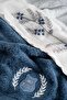 Deep Family Bathrobe Set 100% Organic Cotton Embroidered Cream/Blue - M/L - 6