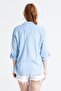 Long Sleeve Voile Avşar Summer Shirt Ice Blue Bmv - 2