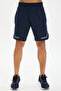 Men's Navy Blue Slit Leg Zipper Pocket Thin Woven Fabric Training Shorts 0699 - 4