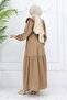 Baby Collar Buttoned Dress Brown 2274 - 5