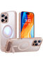 Strong Magsafe Case For Iphone 16 Pro Max: Military Drop-Proof, Adjustable Kickstand, Desert Gold