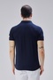 Men's Navy Blue 100% Cotton Polo Neck Short Sleeve Knitwear Sweater Trist-7107 - 4