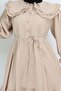 Baby Collar Buttoned Dress Beige 2274 - 3
