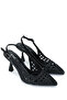 Women's Vegan Black Heeled Shoes - 2