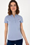 Women's Light Blue Basic Polo Neck T-Shirt 50305764 -Vr003 - 4