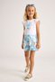 Floral High Waisted Relaxed Cut Summer Casual and Special Occasion Eid Girls Shorts