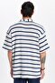 Men's Relax Fit Relaxed Fit Short Sleeve Cotton Knitted Texture Striped Apache Collar Shirt - 5