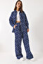 Women's Indigo Palazzo Trousers Vintage Slim Denim Top and Bottom Set 60475 60283042 - 3