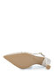 Women's Vegan Beige Heeled Shoes - 4