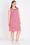 Women's Striped 100% Cotton Relaxed Dress with Piping Detail - 3
