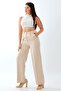 Wide Leg Palazzo Double Fabric High Waist Trousers - 6