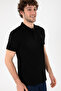 Men's Black Slim Fit Polo Neck Basic T-Shirt 50305929-VR046 - 4