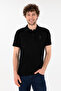 Men's Black Slim Fit Polo Neck Basic T-Shirt 50305929-VR046