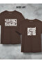 Hanımcı Beyci Dear Combination Folded Design Brown Oversize Tshirt Set of 2