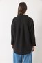 Women's Black Tulle Flower Accessory Long Sleeve Cotton Shirt 6526 60283057 - 6