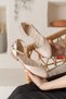 Ena Beige Daily Wear Ballet Flats with Ankle Strap