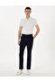 Navy Blue Regular Fit Basic Canvas Trousers 50308105-Vr033 - 3