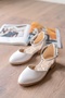 Ena White Ankle Strap Daily Use Ballerinas - 3