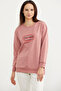 Printed Oversize Basic Sweatshirt - Dried Rose - 2