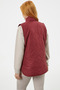 Regular Fit Quilted Snap Vest - Claret Red - 4