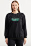 Printed Oversize Basic Sweatshirt - Black