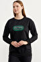 Printed Oversize Basic Sweatshirt - Black - 2