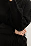 سترة محبوكة بأكمام الأميرة - أسود - 5