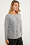 Boat Neck Detailed Knitwear Sweater - Gray - 4